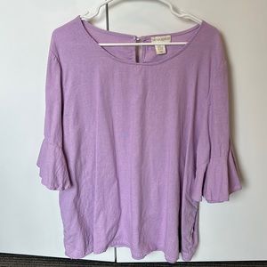 Cynthia Rowley size 1x purple linen blouse